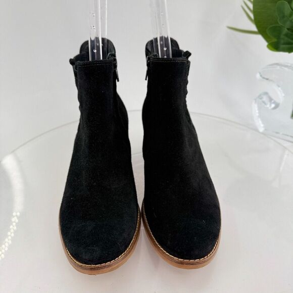 Paul Green Vienna Womens Size 8.5 Shoes Black Suede Ankle Bootie Side Zipper - Picture 4 of 16